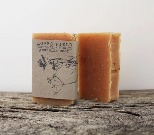 Oatmeal Soap 5oz front view, palm-free, handcrafted in North Carolina with oats and natural oils