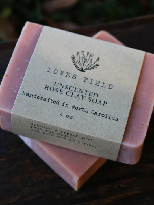 Uncensored Rose Soap 5oz front view, palm-free, handcrafted in North Carolina, gentle and unscented, suitable for sensitive skin